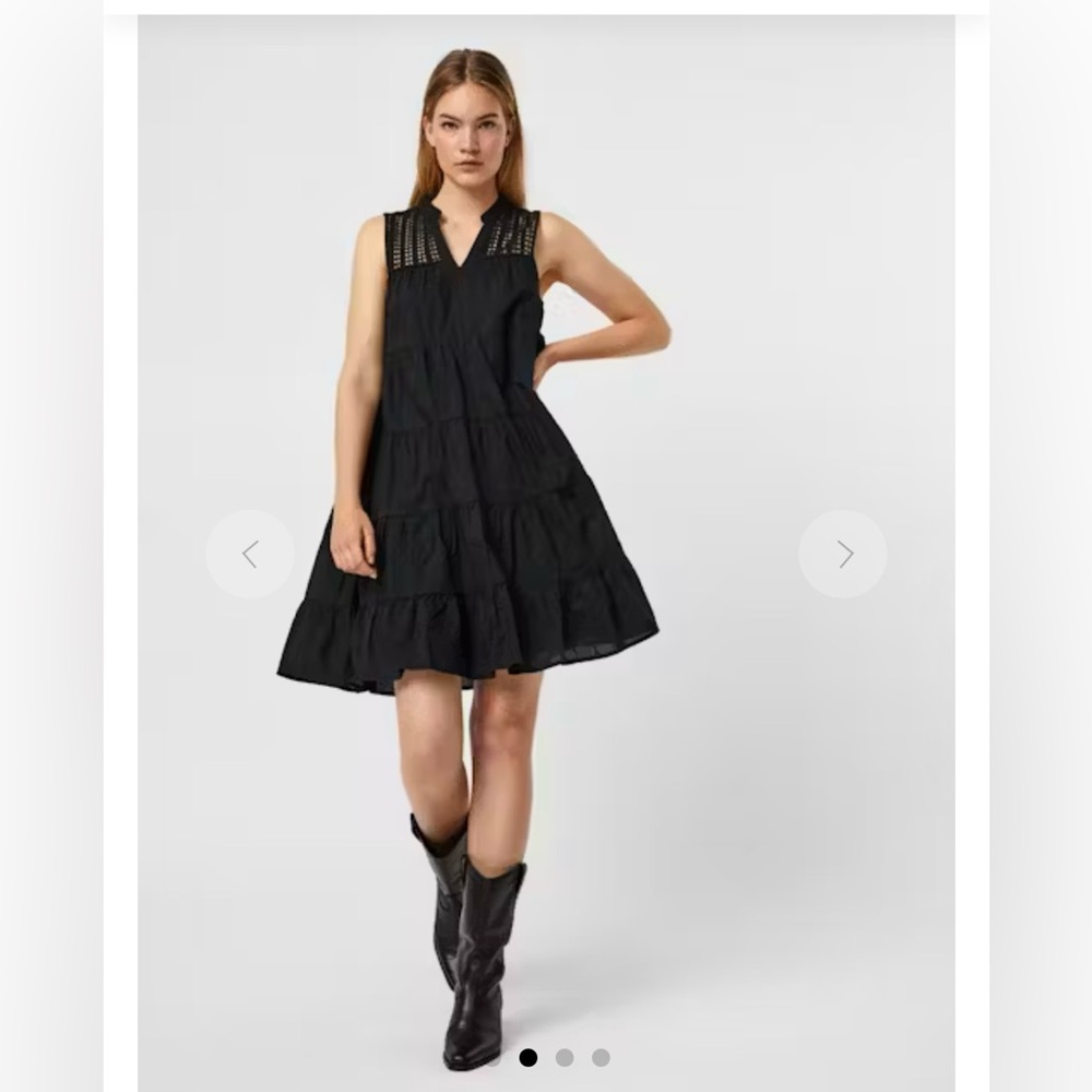 100% cotton Vero Moda Black Sleeveless Dress with Crochet Detail
